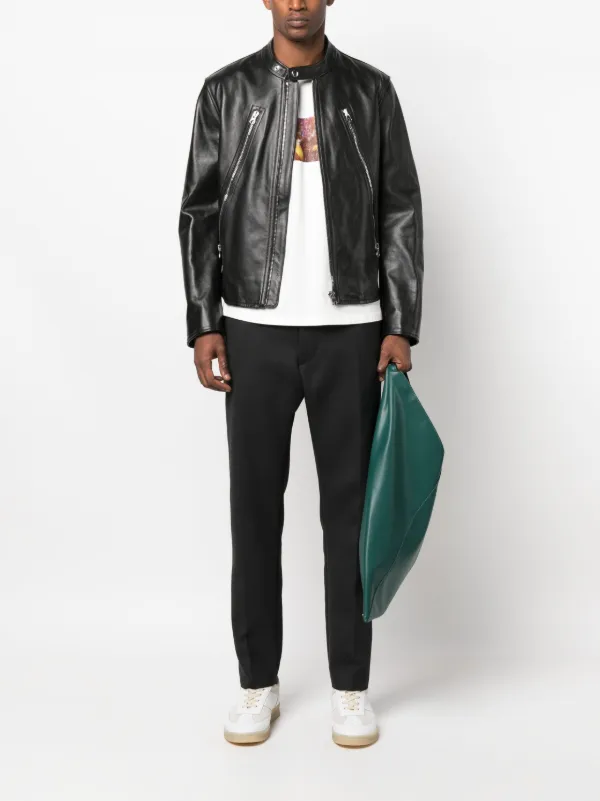 MM6 Maison Margiela Leather Biker Jacket - Farfetch