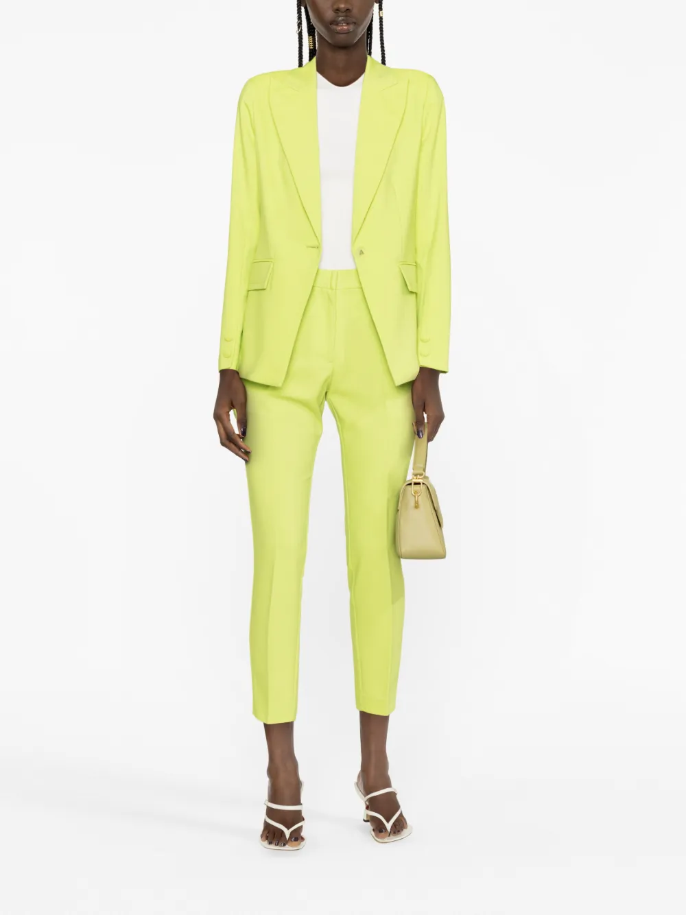 Twinset High-waisted Cigarette Trousers In Green