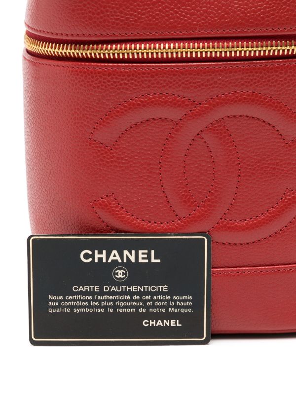 Chanel CC Caviar Vanity Bag in Red, Women's