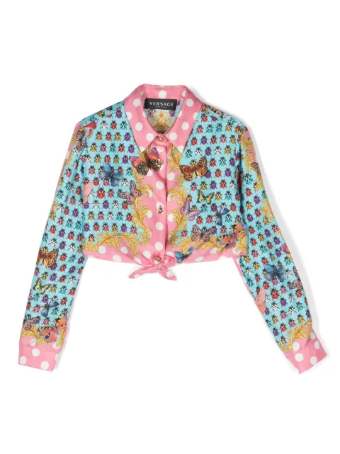 Versace Kids قميص قصير بطبعة فراشات