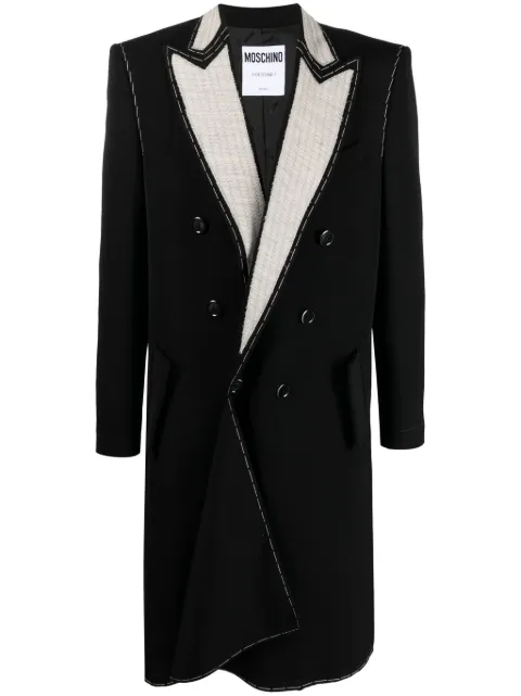 Moschino contrast-lapels double-breasted coat