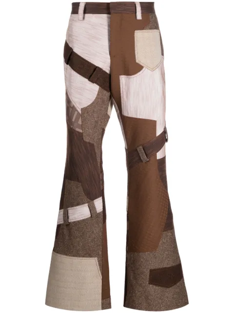 Moschino low-rise patchwork flared trousers