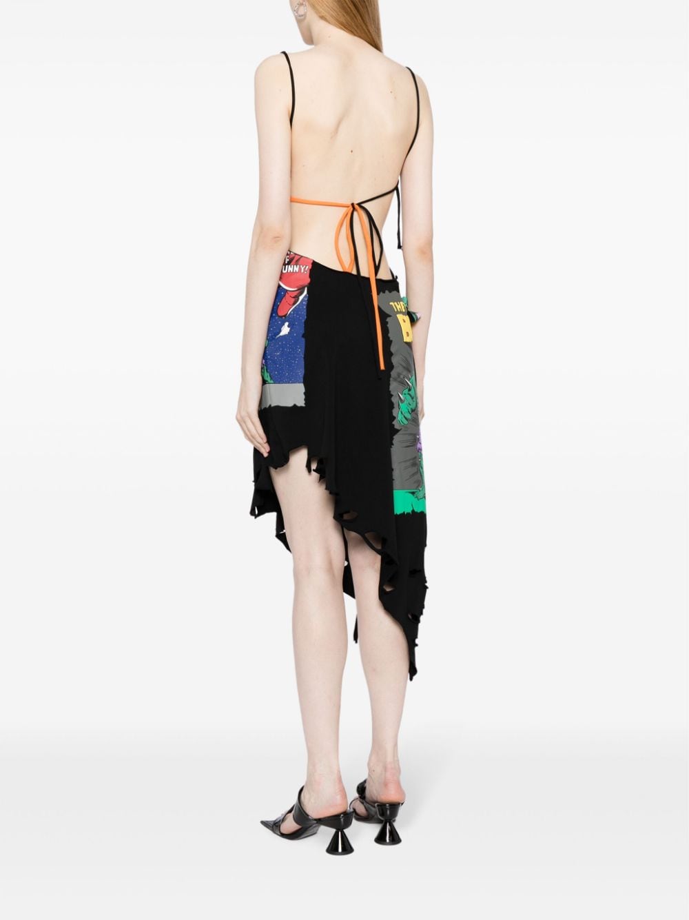 Shop Natasha Zinko The Incredible Bunny Cotton Midi Dress In Multicolour