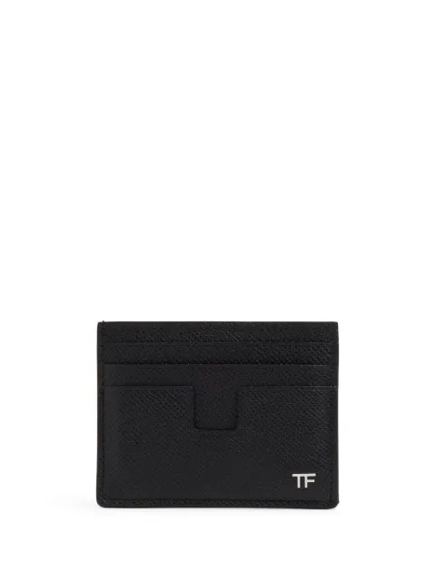 TOM FORD logo-plaque leather cardholder