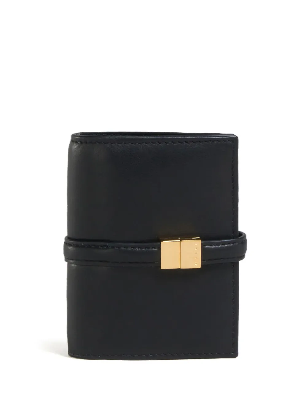 Marni Logo-engraved Leather Wallet In Black