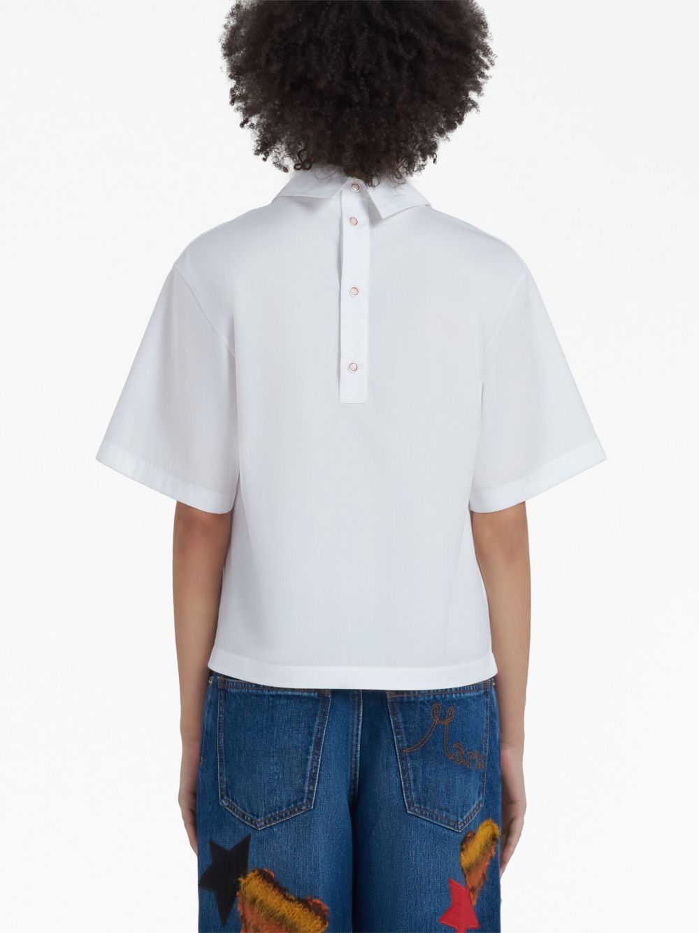 Cheap Marni polo-collar poplin blouse Women