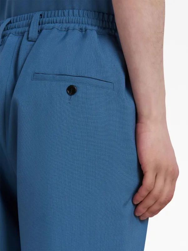 Marni Tropical Pleated Wool Trousers | Blue | FARFETCH