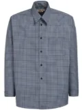 Marni checked wool shirt - Blue
