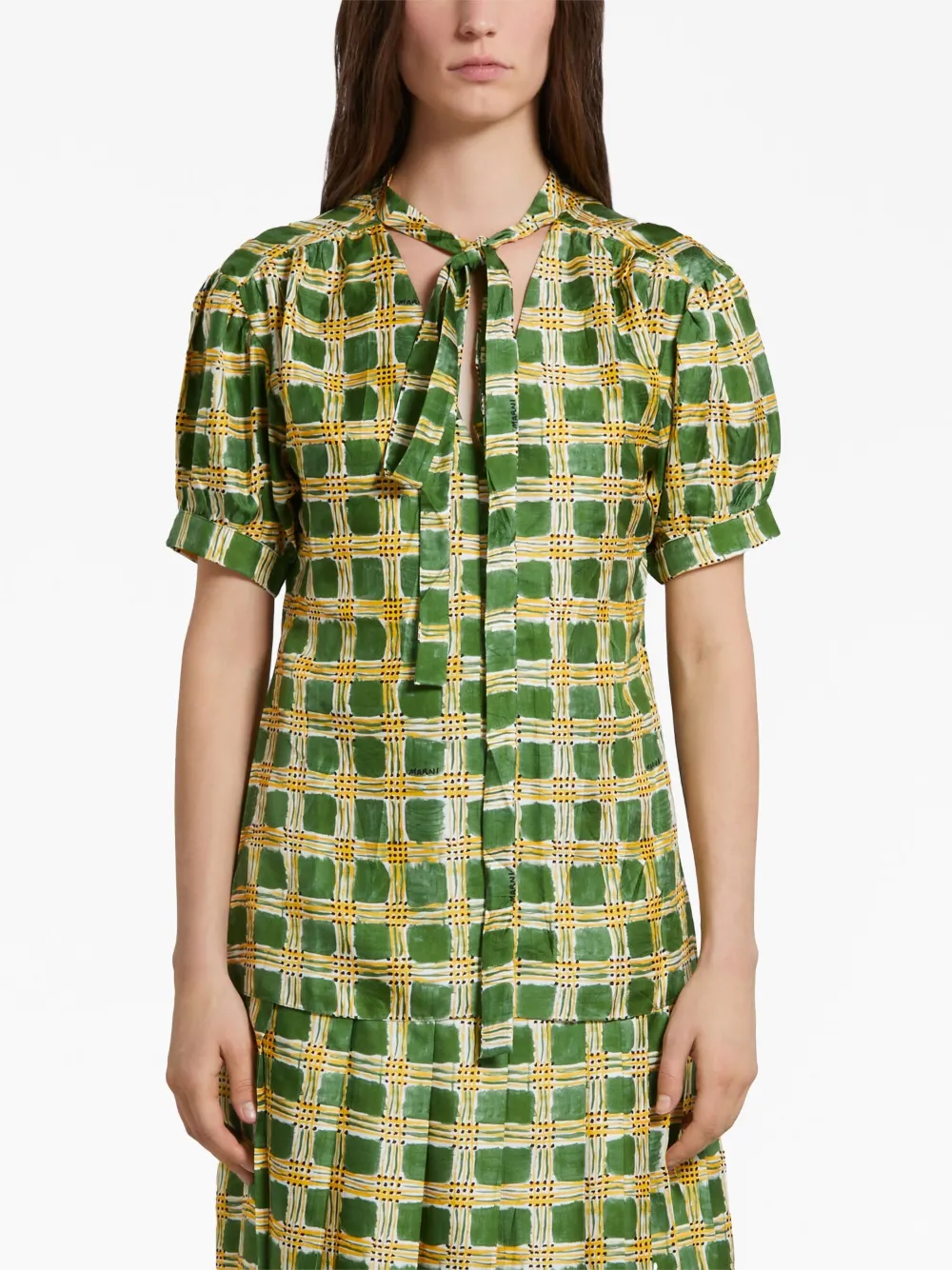 Marni Geruite blouse - Groen