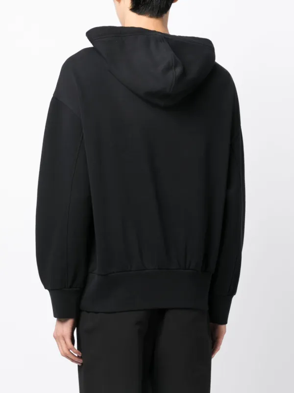 Neil Barrett Thunderbolt-print Cotton Hoodie | Black | FARFETCH JO