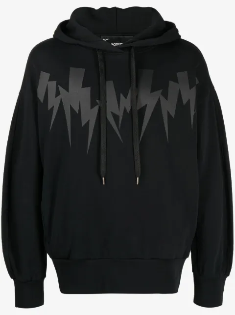 Neil Barrett Hoodie mit Blitz-Print