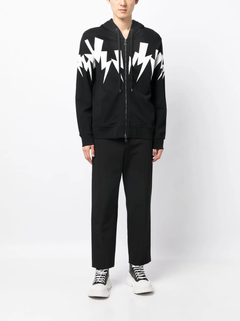 Neil Barrett hoodie zippé à imprimé Thunderbolt | Hoodies | Image 2