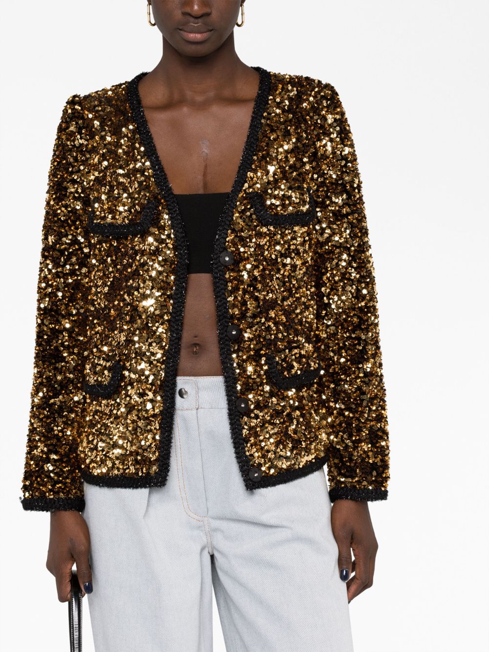 Gold sequin jacket on sale zara