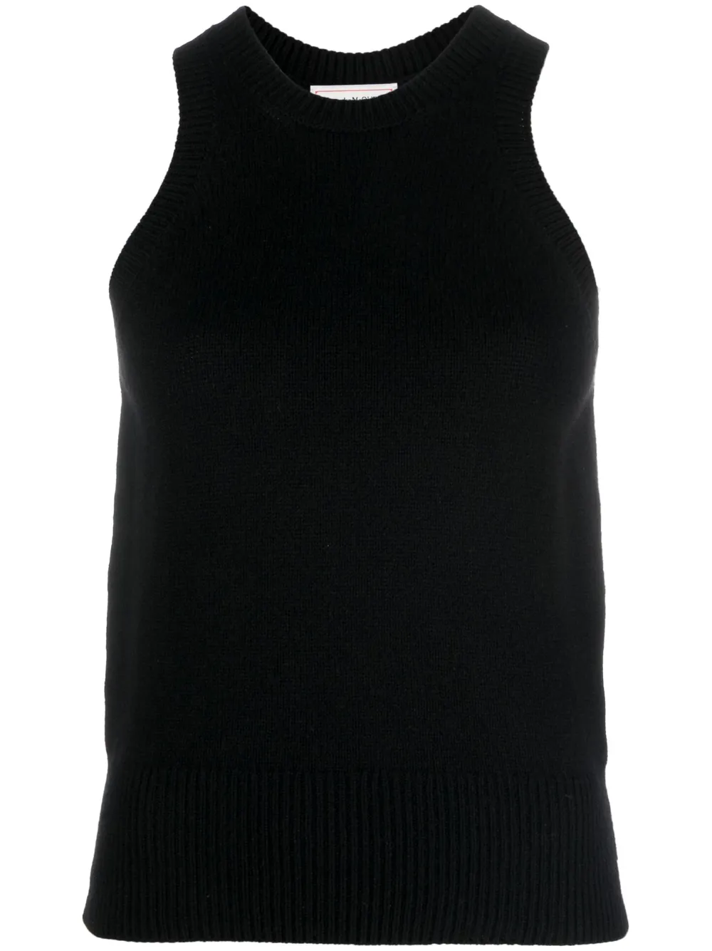 Shop Alexander Mcqueen Sleeveless Knit Top In Black