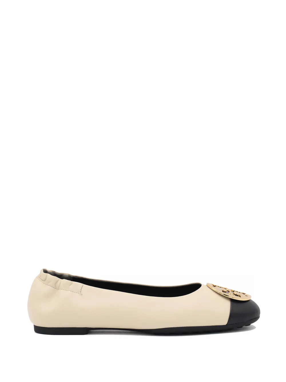 Tory Burch Ballerina's met logoplakkaat Beige