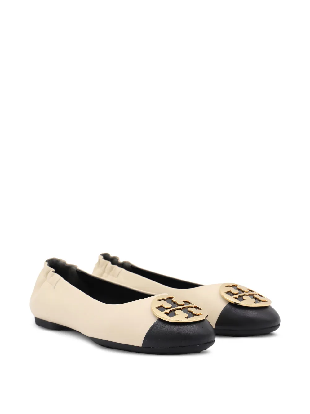 Tory Burch Ballerina's met logoplakkaat Beige