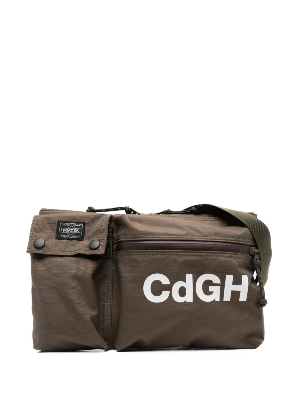 Shop Comme Des Garçons Homme Deux X Porter-yoshida & Co Logo-print Belt Bag In Green