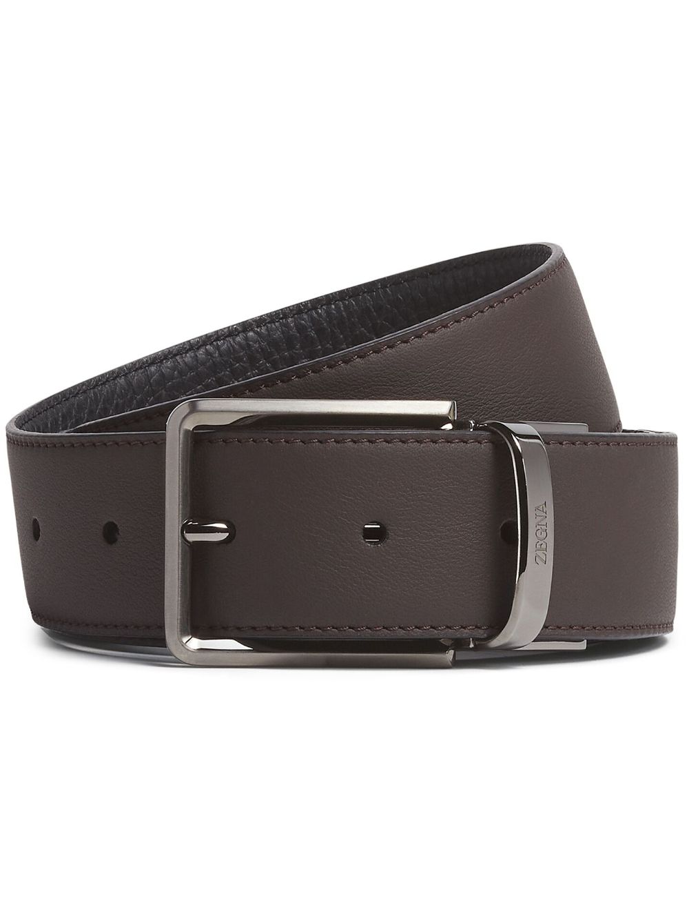 Zegna reversible leather belt - Brown