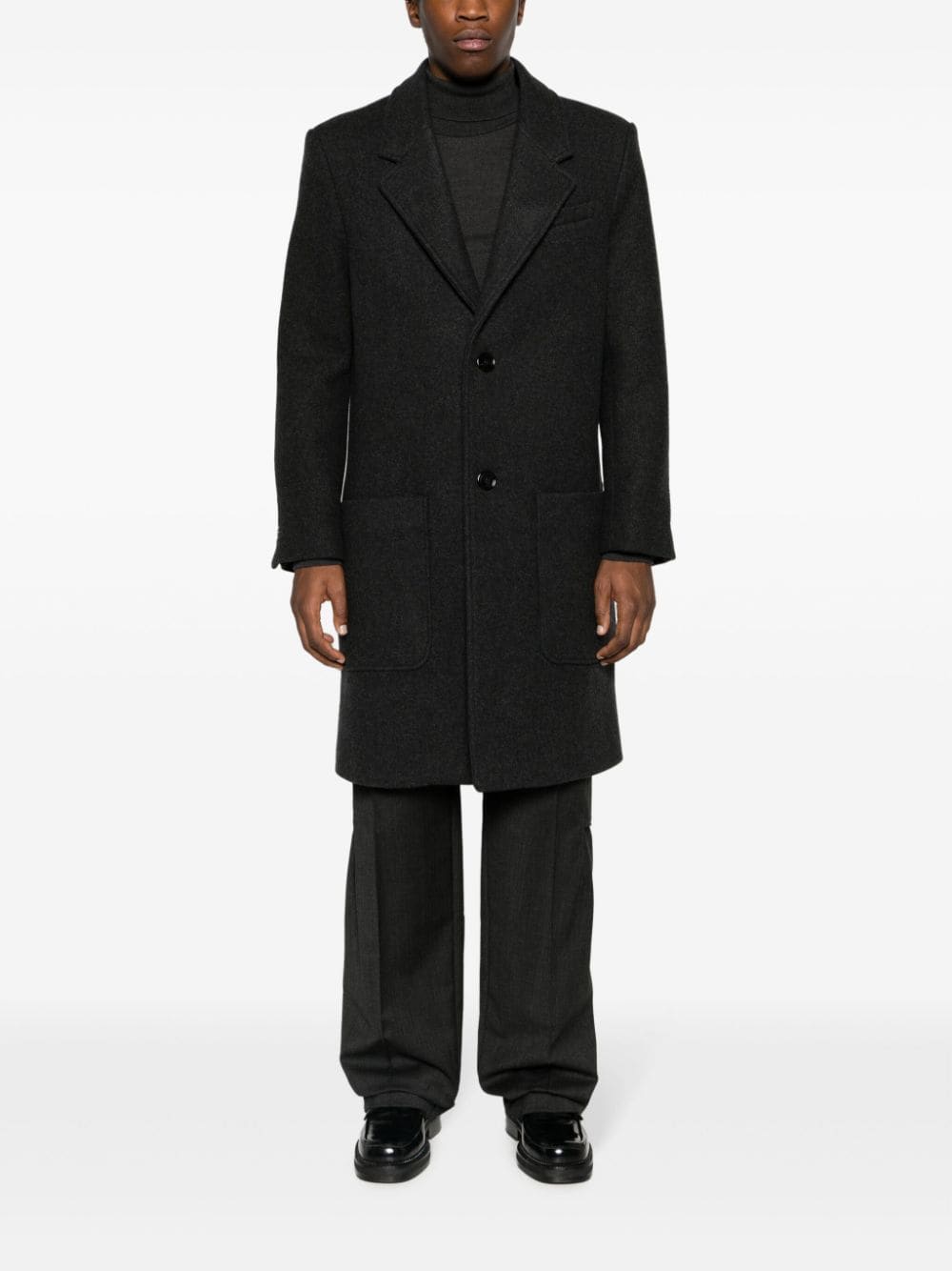 AMI Paris Felted single-breasted Wool Coat - Farfetch