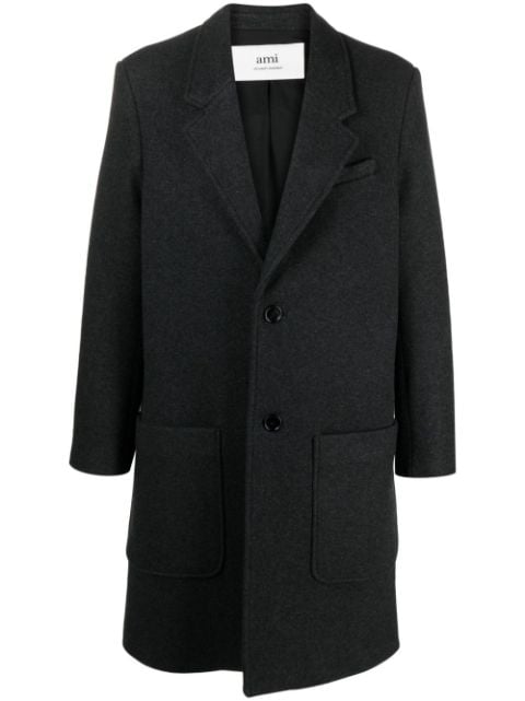 AMI Paris felted single-breasted wool coat