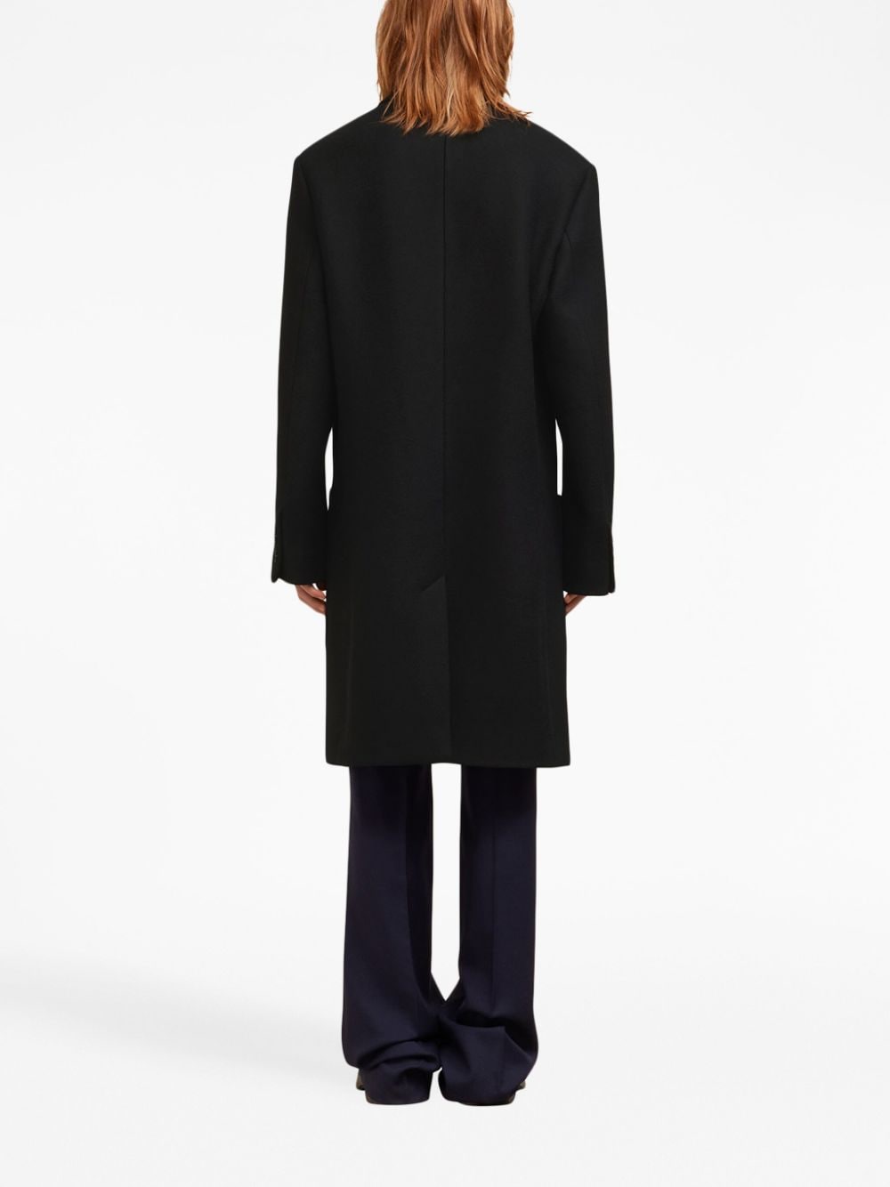 Shop Ami Alexandre Mattiussi Single-breasted Coat In Black