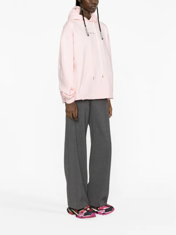 ★MARNI★ Logo Print Hood Pink FUMU0073P8USCU87L1C13 FUMU007 Marni logo-print Cotton Hoodie | Pink | FARFETCH