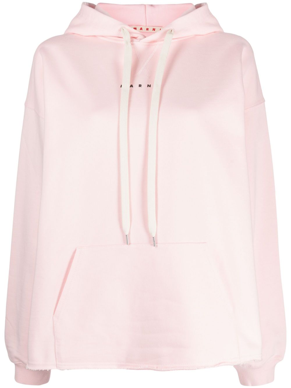 Shop Marni Logo-print Cotton Hoodie In Pink