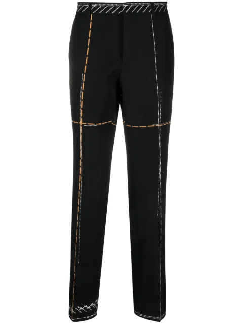 Moschino contrast-stitching virgin wool trousers