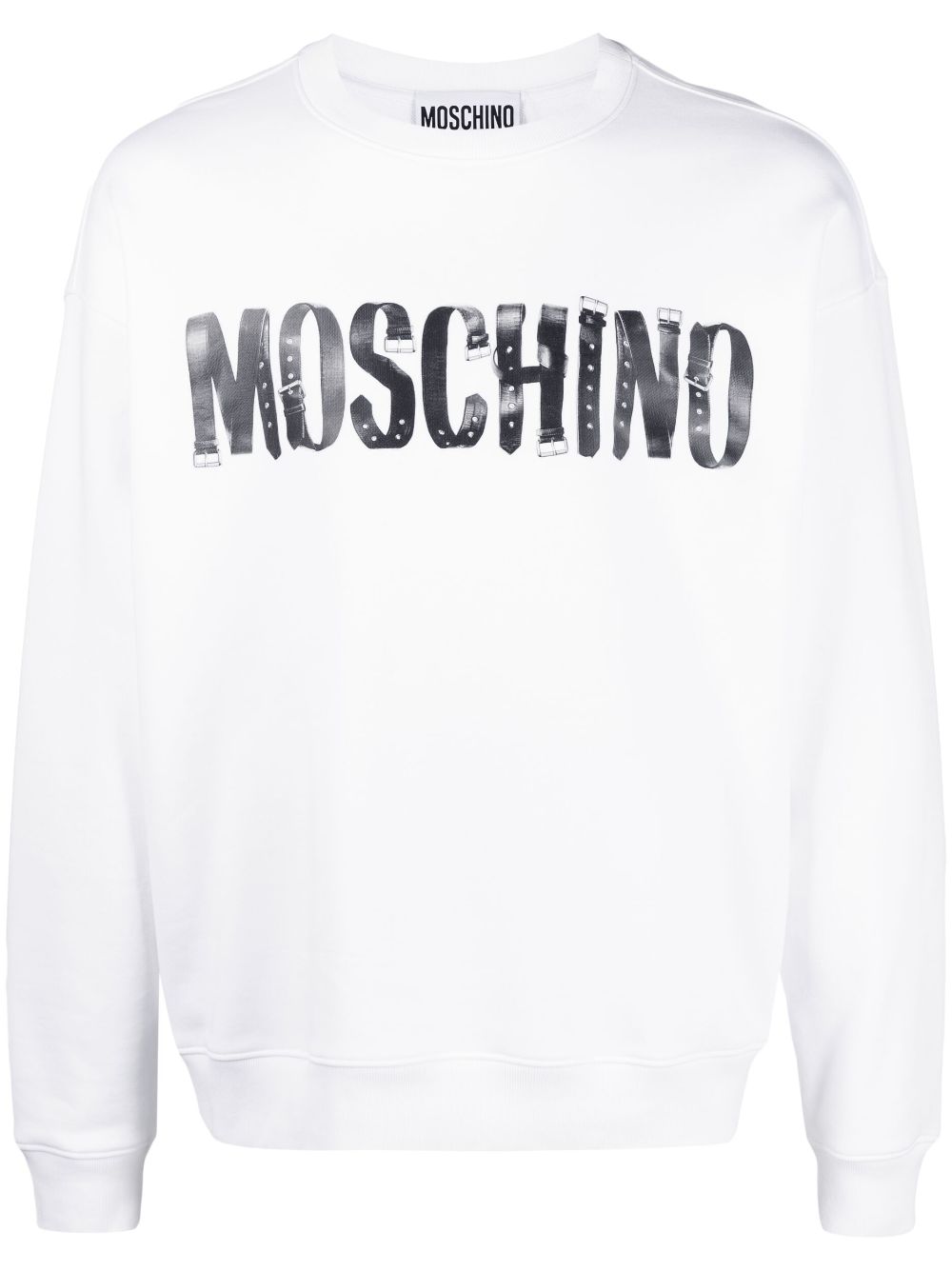 Moschino Logo-print Organic Cotton Sweatshirt In White