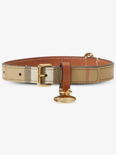 Burberry Coleira para cachorro xadrez pequena