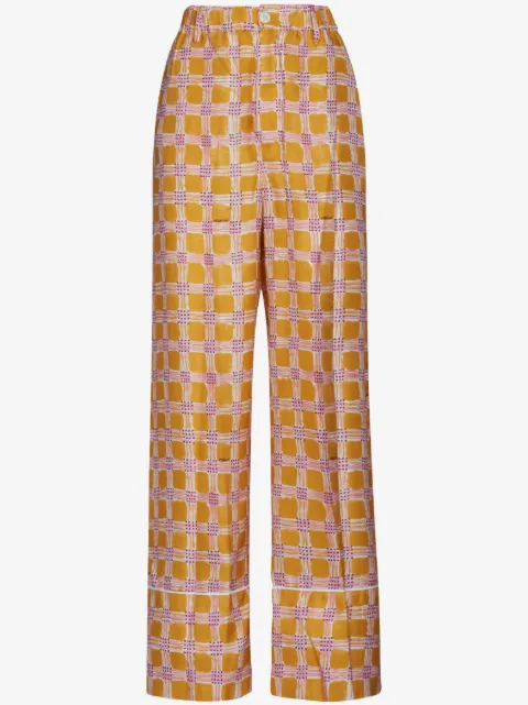 Marni pantalon de pyjama Check Fields en soie
