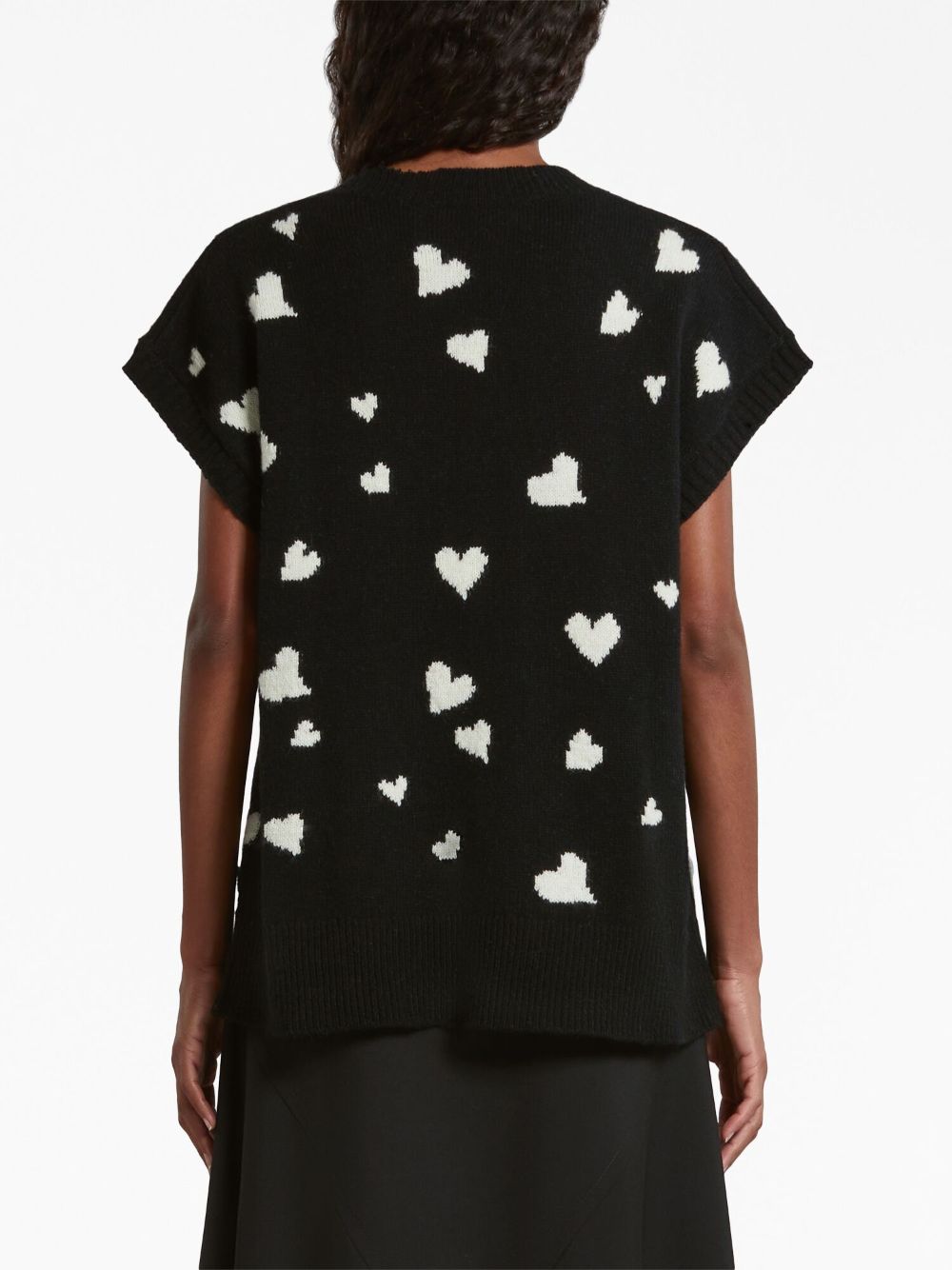 Shop Marni Bunch Of Hearts Alpaca-wool Vest In Black