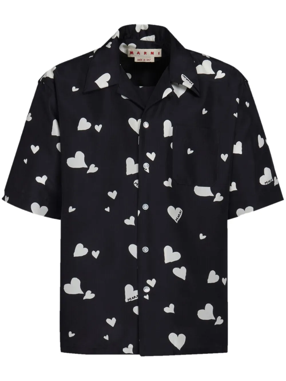 Marni heartprint Silk Bowling Shirt Farfetch