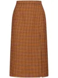 Marni checked midi skirt - Yellow
