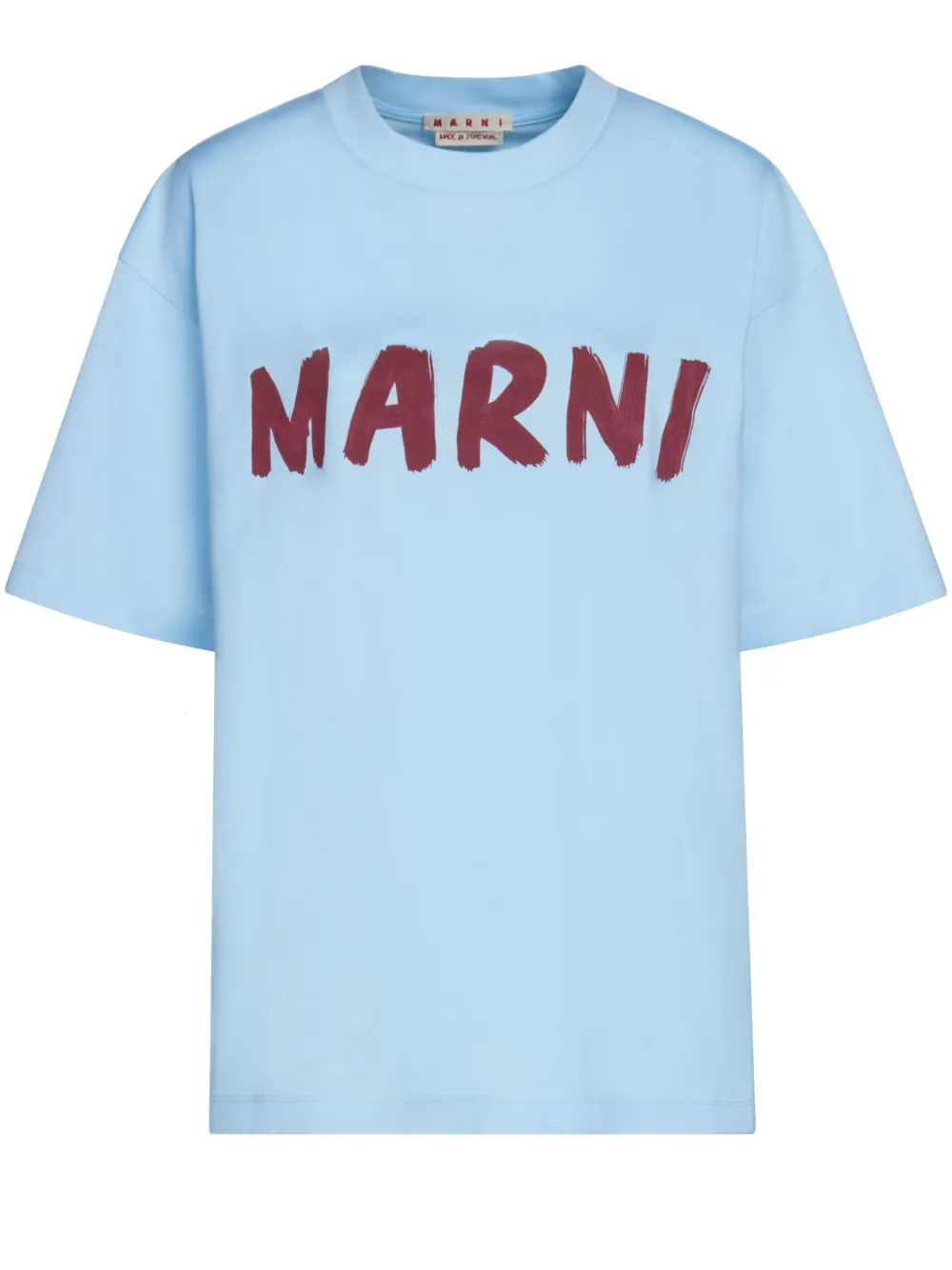 Shop Marni Logo-print Cotton T-shirt In Blue