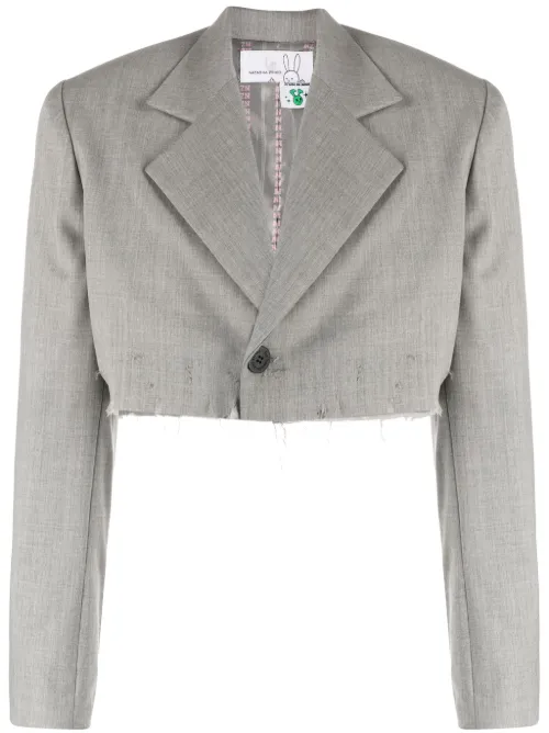 Blazer crop à revers pointus - Natasha Zinko - Modalova