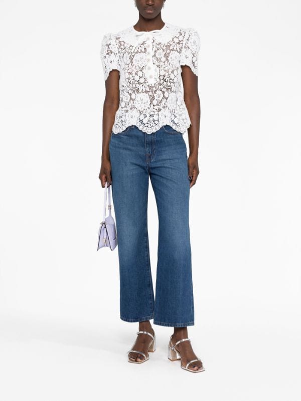 Self-Portrait floral-lace Top - Farfetch