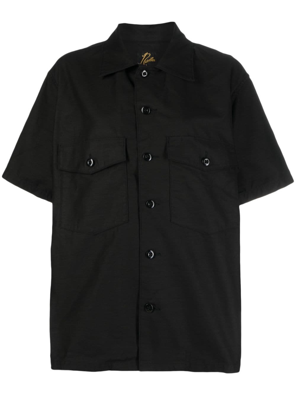 Shop Needles Flap-pockets Cotton Shirt In Black