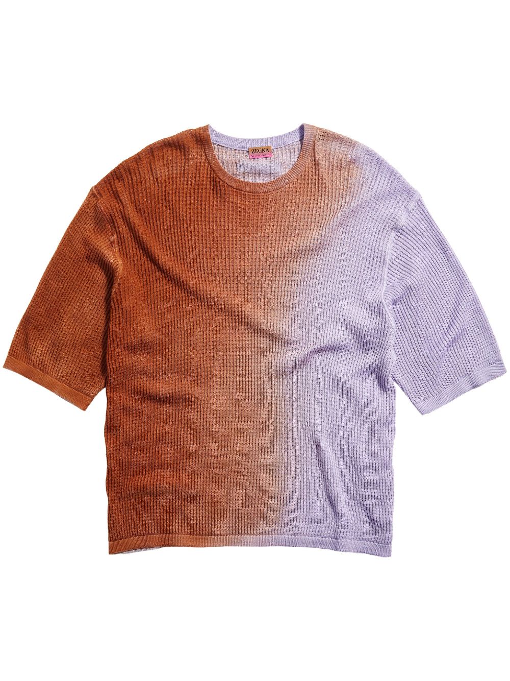Zegna Three Quarter-sleeves Knitted Top In Purple