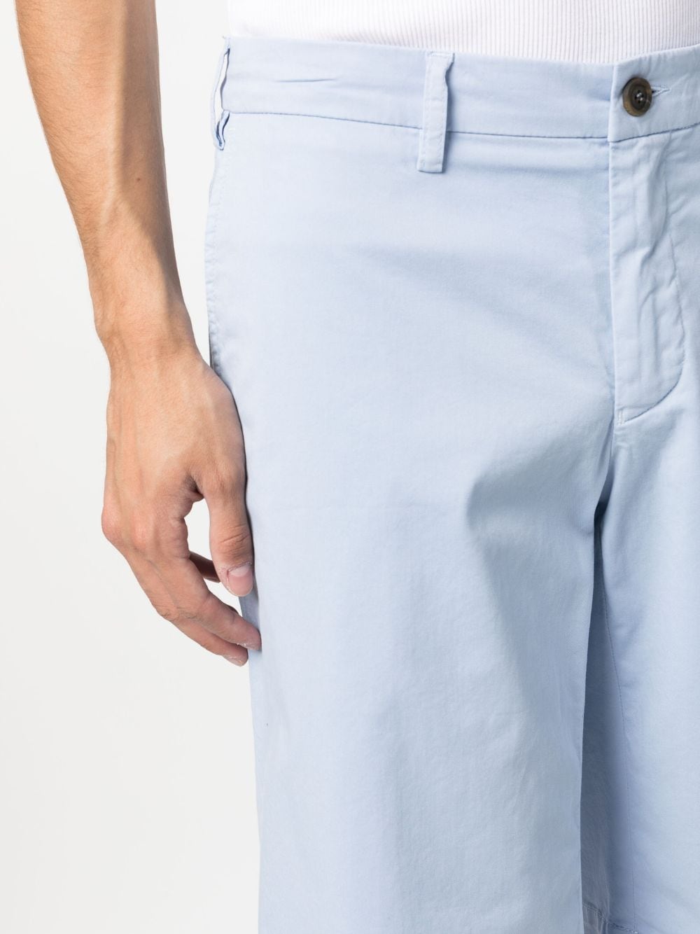 Shop Canali Stretch-cotton Bermuda Shorts In Blue