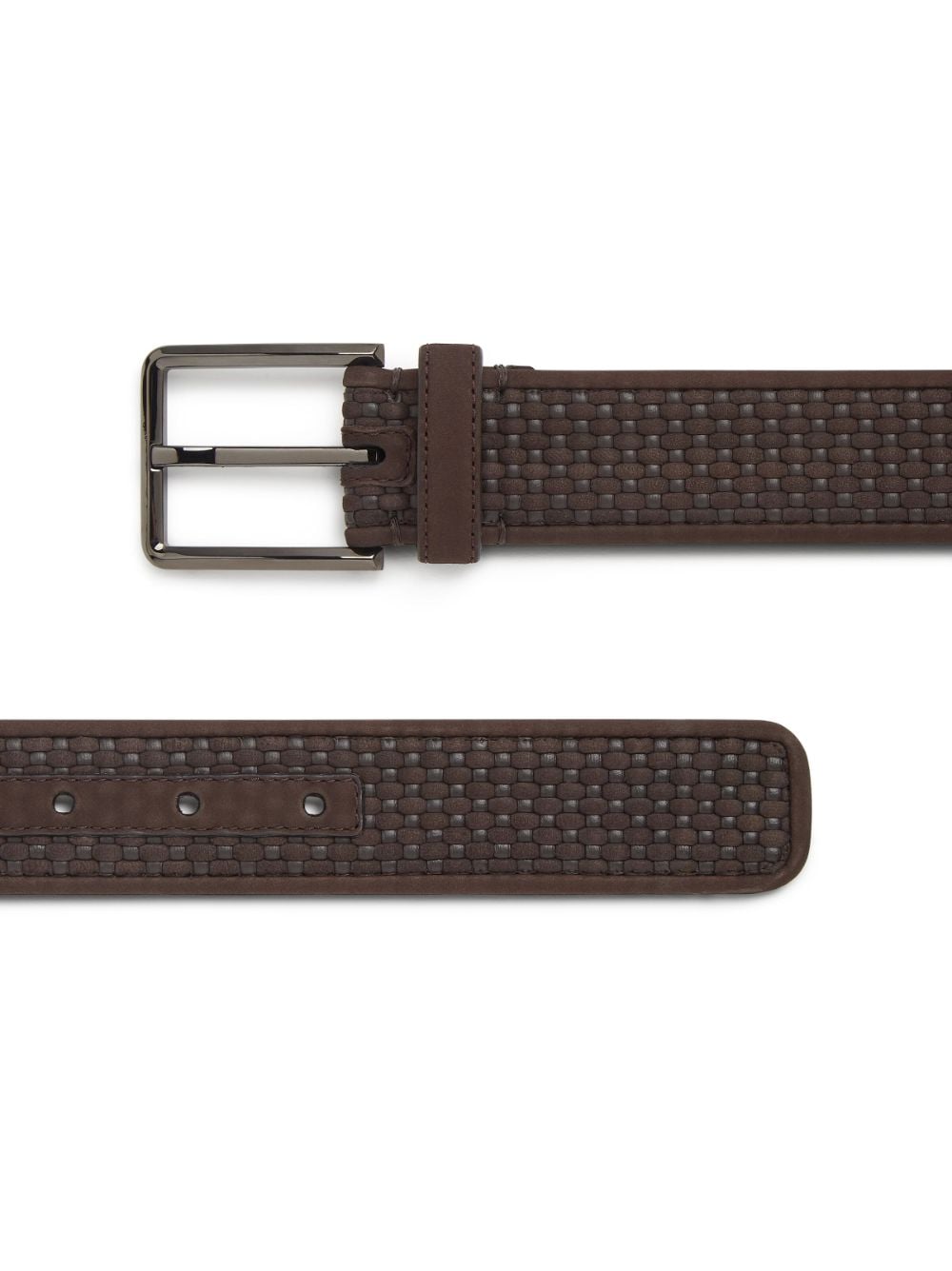 Zegna Pelletessuta leather belt - Bruin