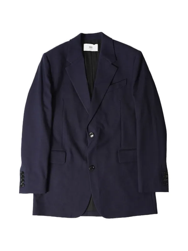 Ami Paris Notched-lapel Single-breasted Blazer in Blue