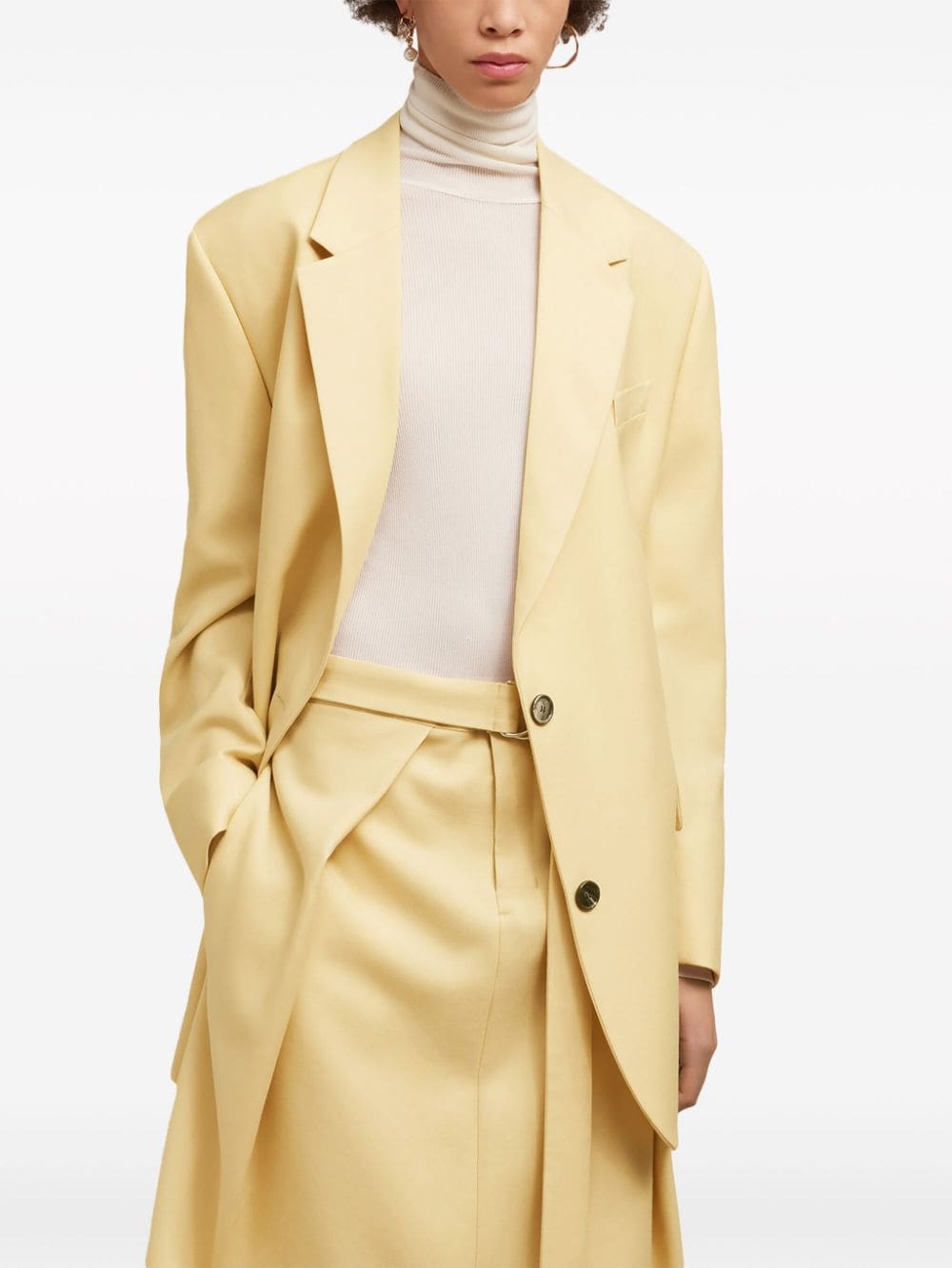 Shop Ami Alexandre Mattiussi Oversize Virgin Wool Blazer In Yellow
