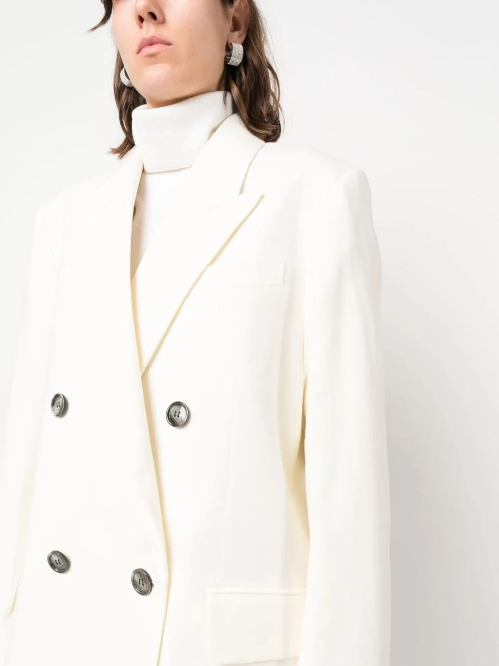 Shop Ami Alexandre Mattiussi Double-breasted Virgin Wool Coat In White