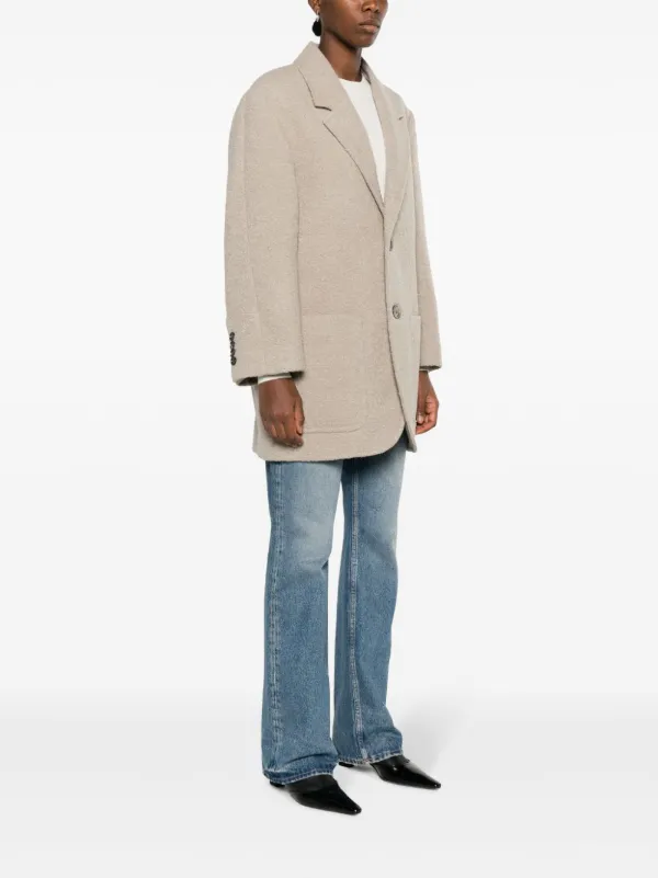 AMI Paris wool-blend Bouclé Blazer | Neutrals | FARFETCH