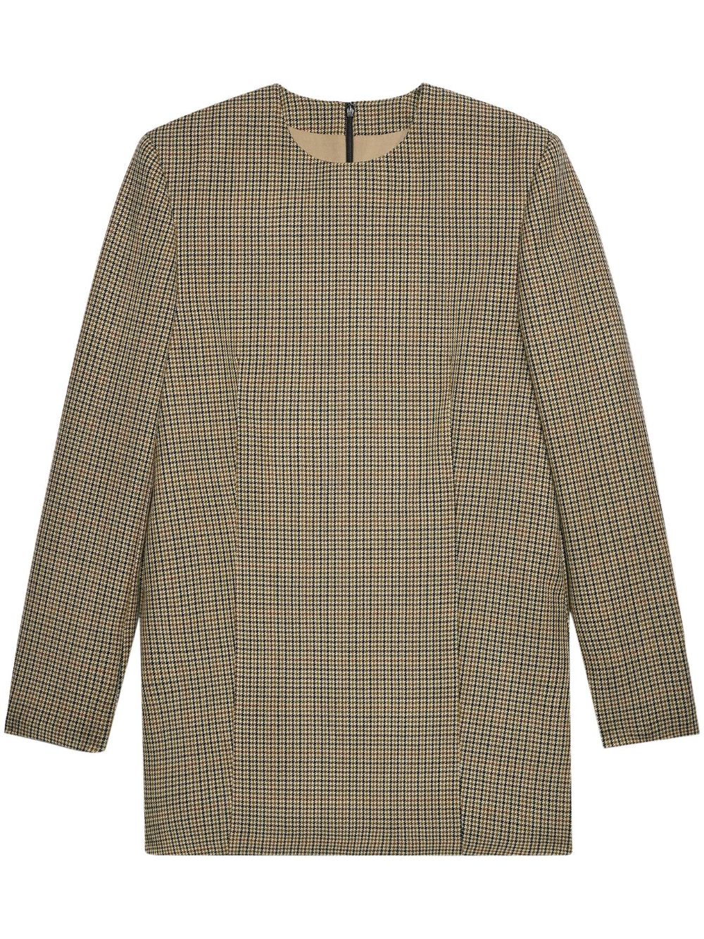 AMI Paris check-print long-sleeve minidress - Neutrals