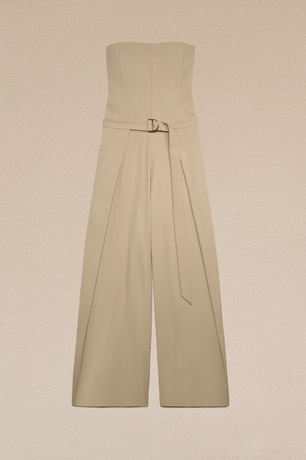 AMI ALEXANDRE MATTIUSSI JUMPSUIT WITH FLOATING PANELS NEUTRALS FOR WOMEN