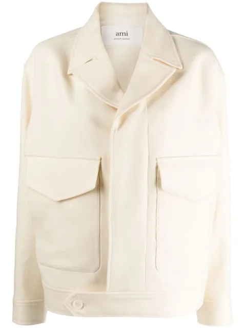 AMI Paris notched-lapel virgin-wool jacket