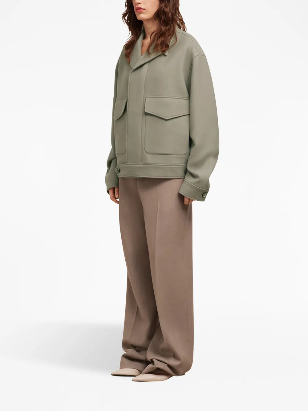 Shop Ami Alexandre Mattiussi Flap-pocket Long-sleeve Jacket In Neutrals