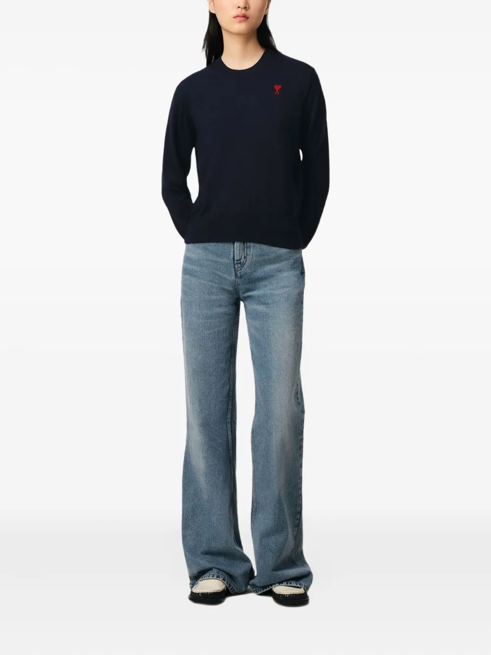 AMI Paris crew-neck merino wool jumper | Knitted Sweaters | Image 2
